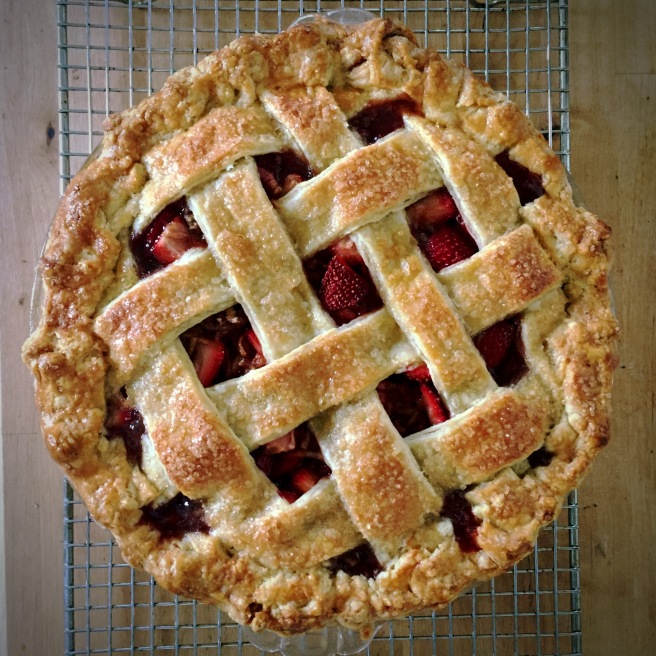 Easter strawberry balsamic pie